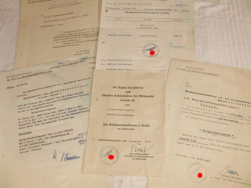 Kriegsverwaltungsrat Urkunde KVK kriegsverdienstkreuz und Dokumente Süd Frankreich Angers