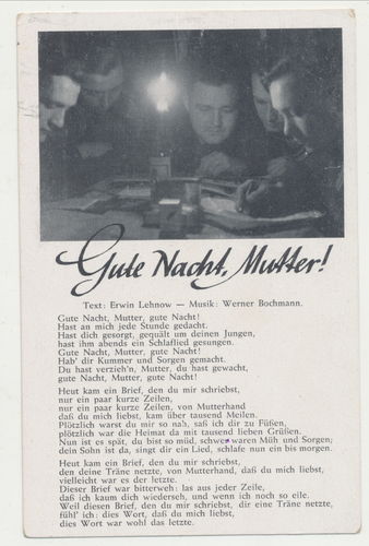 Wehrmacht Postkarte " Gute Nacht Mutter " WK2