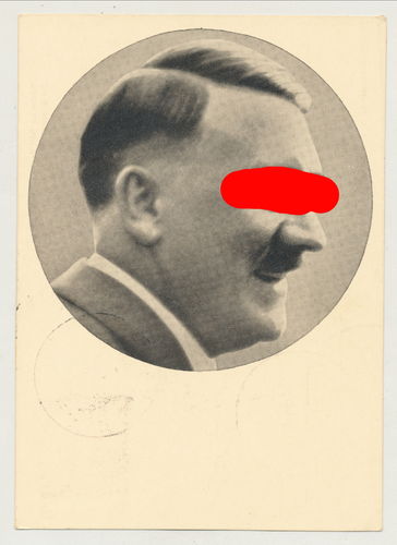 Adolf Hitler - Original Postkarte mit Briefmarke Poststempel München " Tag der Briefmarke " 1942