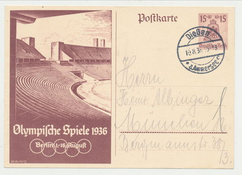 Olympische Spiele 1936 Berlin - Original Postkarte 3. Reich