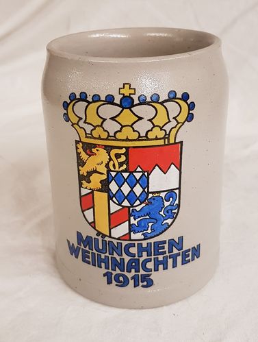 Patriotischer Bierkrug Stein Krug München Weihnachten 1915
