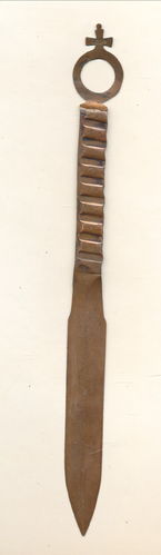 Brieföffner Grabenarbeit Messer aus Granate - Kartusche gefertigt WK1 1914/1918