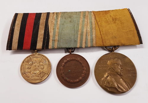 Ordenspange Medaille 1870/71 - Landwehr Dienstauszeichnung - Centenar Medaille Kaiser Wilhelm 1897