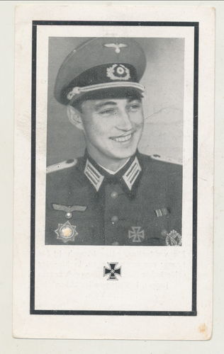 Sterbebild Major Kurt Köhler Träger des DKiG Deutsches Kreuz in Gold