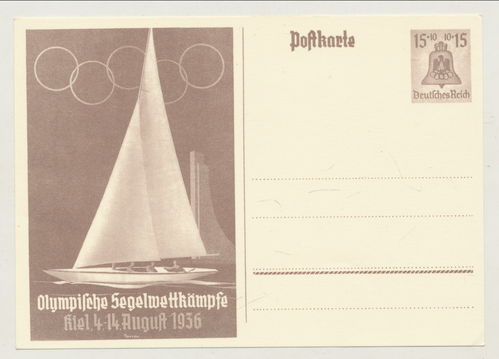 Olympische Segel Wettkämpfe Kiel August 1936 Olympiade - Original Postkarte 3. Reich