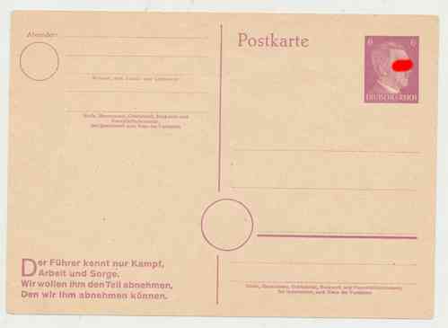Postkarte Adolf Hitler " Der Führer kennt nur Kampf .. "