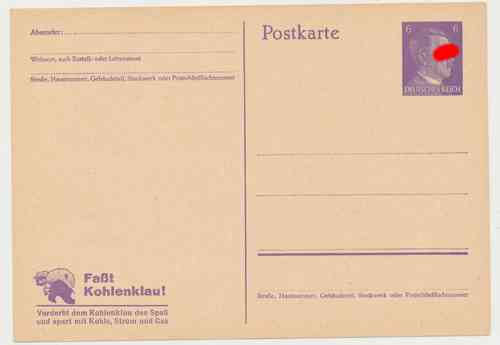 Originale Postkarte 3. Reich Adolf Hitler " Fasst Kohlenklau "