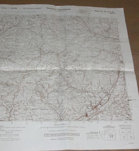 Deutsche Heeres Karte Landkarte Italien Albino - Aviatico - M. Castello Stand 1944