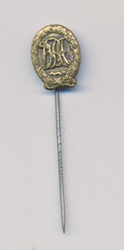 REDUZIERT SONDERPREIS DRA Sportabzeichen in Bronze 18mm Miniatur Hersteller Lauer Nürnberg 1919-1934