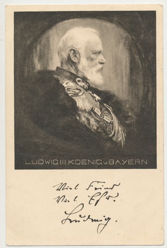 Postkarte Rotes Kreuz Krankenpflege Ludwig III. König von Bayern Poststempel von 1914