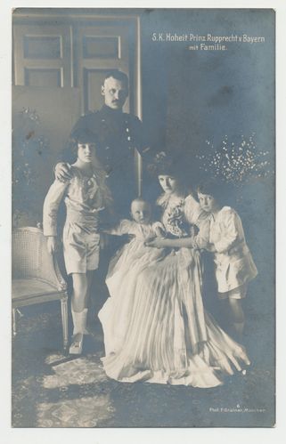 Bayern S.K. Hoheit Prinz Rupprecht mit Familie - Grainer München Postkarte um 1910