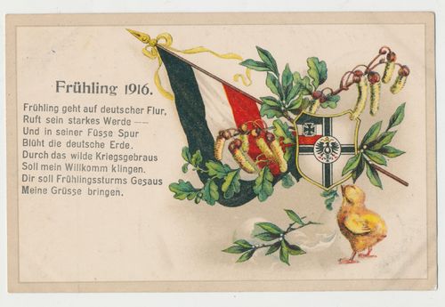 Patriotische Feldpost Karte " Frühling 1916 " Poststempel von 1916