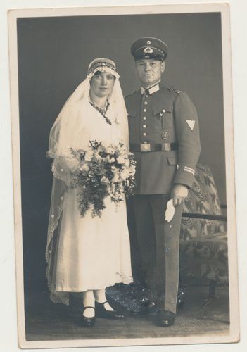 Hochzeit Portrait Foto Reichswehr Soldat mit DRL Sportabzeichen