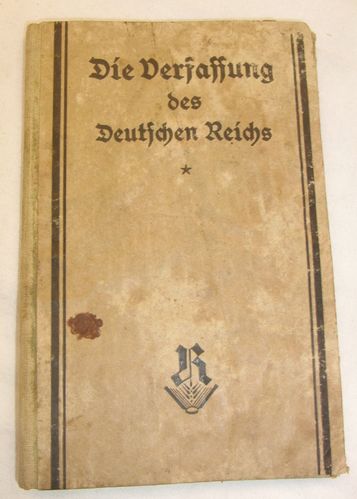 SONDERANGEBOT Literatur : Die Verfassung des Deutschen Reiches vom 11.Juli 1919