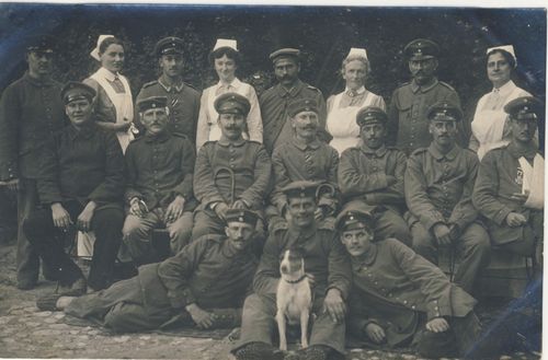 Lazarett Aufnahme Original Foto Militär Hospital Verwundete Krankenschwester DRK Rot Kreuz um 1915