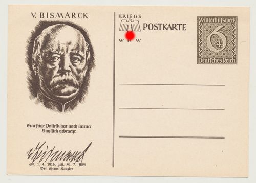 Von Bismarck Original WHW Postkarte 3. Reich