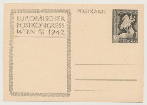 Europäischer Postkongress Wien Österreich 1942 Postkarte
