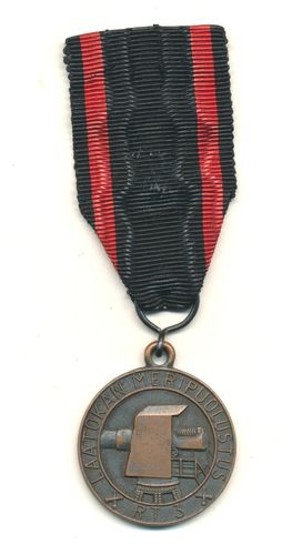 Finnland Lagoda Medaille 1939 - 40 graviert " Laal.RPr 1942 " Laatokan Meripuolustus