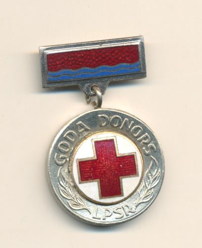 Lettland Latvia Rot Kreuz Medaille " Goda Donors LPSR "