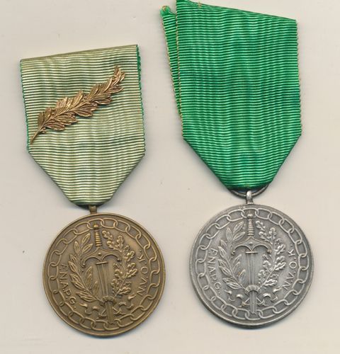 Belgien 2 Medaillen Bronze und Silber Labor Valorem 1914-18 / 1940-1945