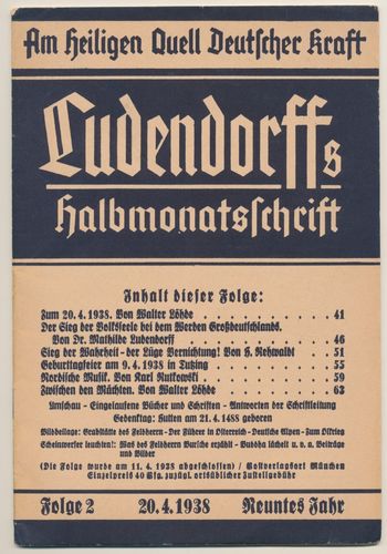 Ludendorff Halbmonats-Schrift Heft von 1938