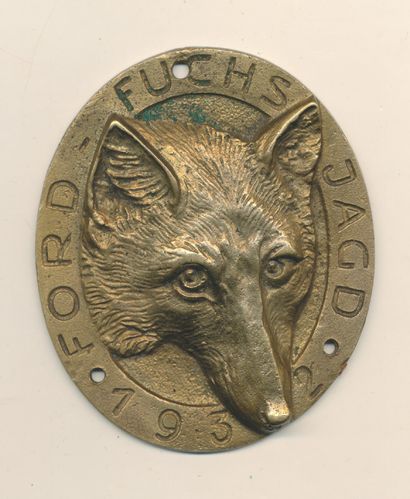 Messing Plakette FORD - Fuchsjagd Jagd 1932