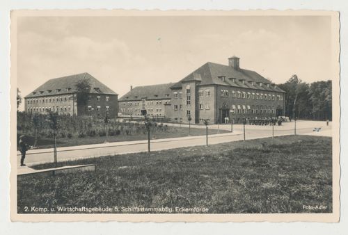 Postkarte Kaserne Schiffstamm Abt. Eckernförde 3. Reich