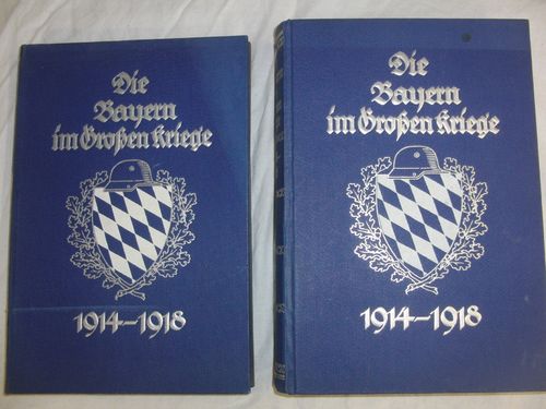 Die Bayern im grossen Kriege 1914/18 Buch Set 1924 viel Karten Material Frankreich Elsass Flandern