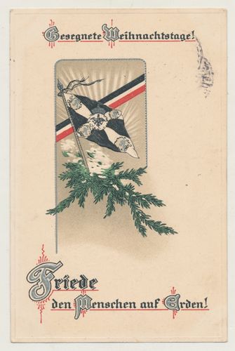 Patriotische militärische Postkarte - Gesegnete Weihnachtstage von 1914 Feldpost