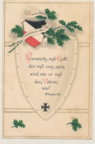 Patriotische Postkarte - Vorwärts mit Gott ... von 1915
