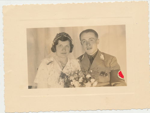 Hochzeit Aufnahme Foto mit SA - NSDAP Angehörigen 3. Reich