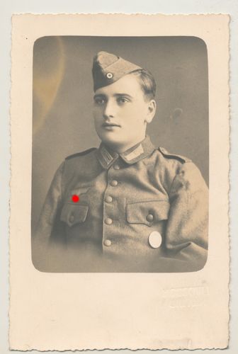 Wehrmacht Pioniere Original Portrait Foto mit Verwundetenabzeichen in Silber WK2