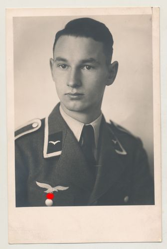Luftwaffe Flak junger Unteroffizier Original Portrait Foto WK2 Wien Österreich