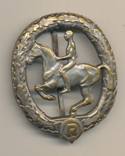 Reiterabzeichen in Silber Hersteller Ch. Lauer Nürnberg
