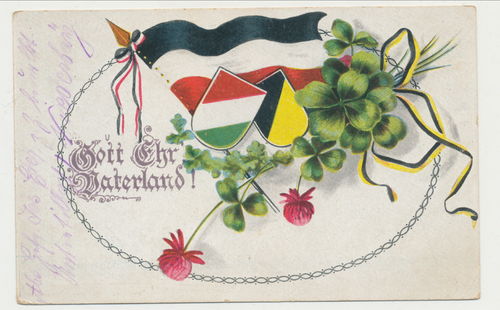 Gott Ehr Vaterland - Patriotische Militär Postkarte von 1916 Feldpost Karte