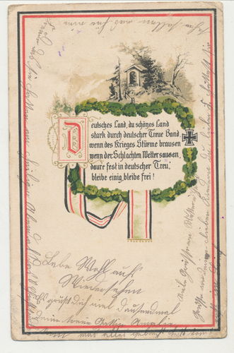 Deutsches Land du schönes Land .. patriotische Postkarte von 1915