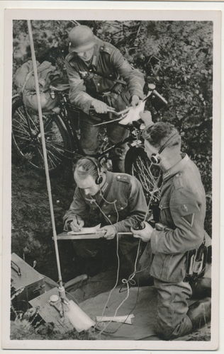 Deutsche Wehrmacht Funk Gefechtsstand Nachrichten Truppe Original Postkarte 3. Reich