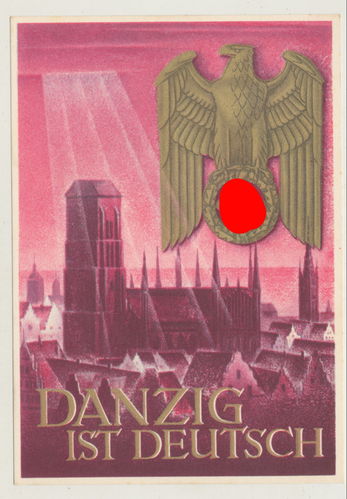 Danzig ist Deutsch - Original Postkarte 3. Reich mit Poststempel Österreich Wien Frühjahrsmesse 1940
