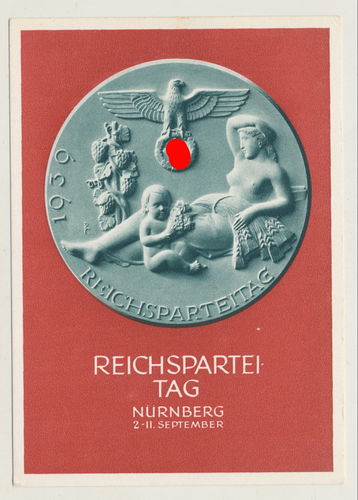Reichsparteitag Nürnberg 1939 - Original Fest - Postkarte mit Poststempel Nürnberg 1939