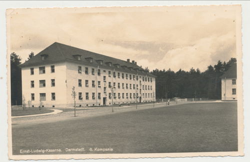 Ernst Ludwig Kaserne Darmstadt - Original Postkarte 3. Reich