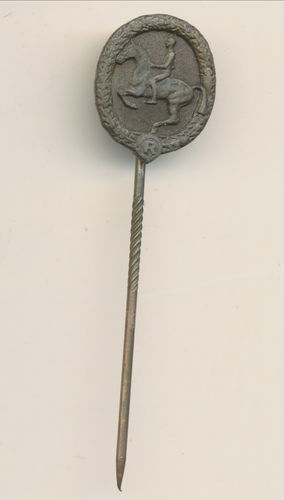 Reiterabzeichen Miniatur Bronze Wehrmacht Kavallerie Hersteller Lauer Nürnberg WK2