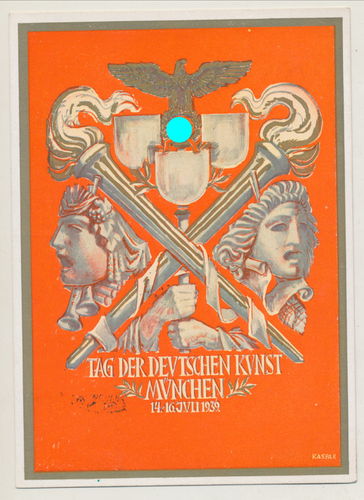 Tag der deutschen Kunst München 1939 - Original Postkarte 3. Reich