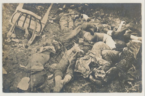 Schlachtfeld Original Foto - PK gefallene Soldaten Tod Postkarte Frankreich WK1