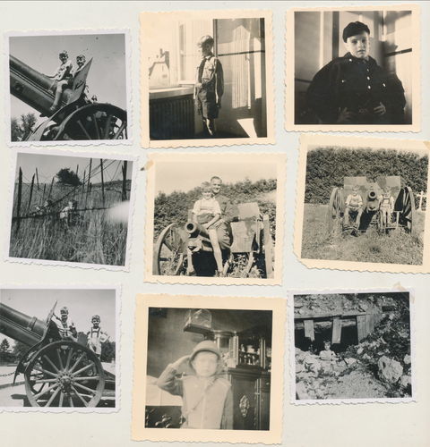 9 Original Fotos HJ Hitlerjugend Original Foto Pimpf und Geschütze Uniform WK2