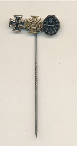 Eisernes Kreuz EK / Frontkämpfer Ehrenkreuz / Verwundetenabzeichen Miniatur 1914/18