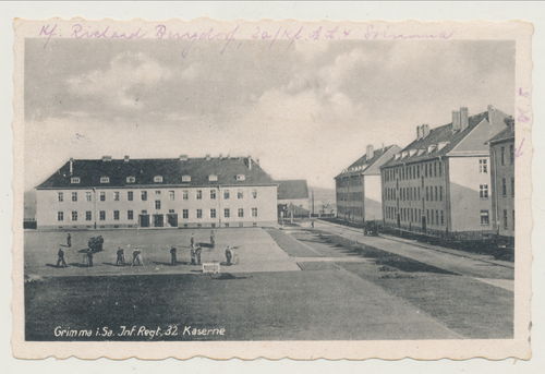 Kaserne Grimma in Sachsen Infanterie Rgt. 32 - Original Postkarte 3. Reich