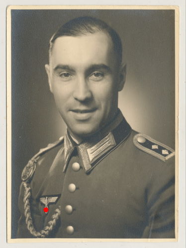Oberfeldwebel Wehrmacht mit Schützenschnur - Original Portrait Foto WK2