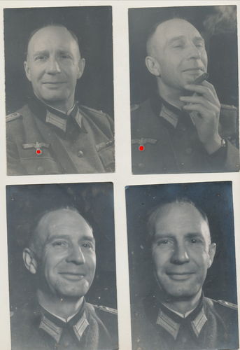 Portrait Foto Set 4x Original Foto Wehrmacht Offizier WK2