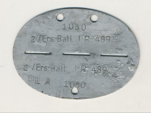 Erkennungsmarke Wehrmacht 2./ Inf Ers. Btl. 489 Oldenburg ab 1945 Weser Einsatz