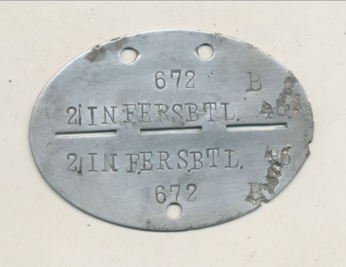 Erkennungsmarke Wehrmacht 2./ Inf Ers. Btl. 46 - Neumünster / Holland Niederlande Einsatz